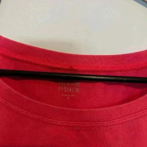 Eileen Fisher Top Women's Small Pink Top Organic Cotton/Lycra Shirt Tee Casual - Picture 2 of 4